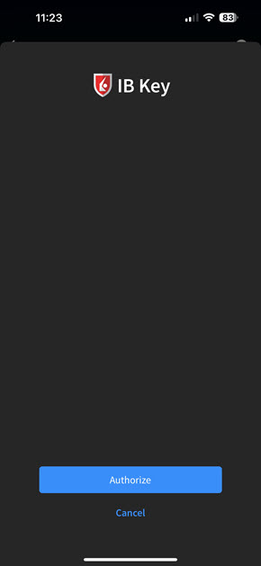 The IB Key authorize on iPhone